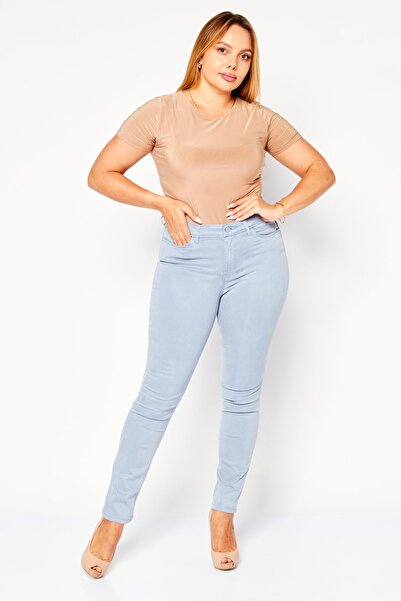 Guess Women Skinny Fit Washed Denim, Light Blue