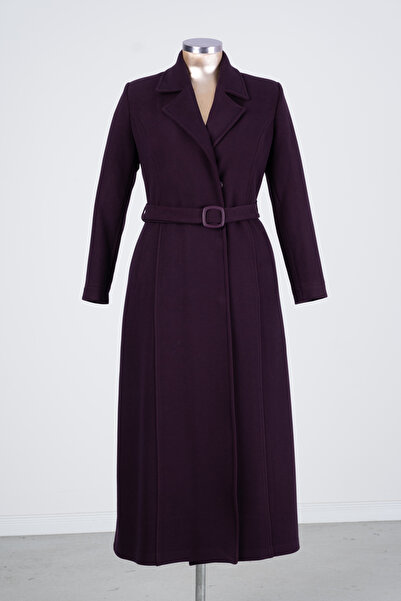 Zümrüt Gizli Düğmeli Can Kaşe Manto