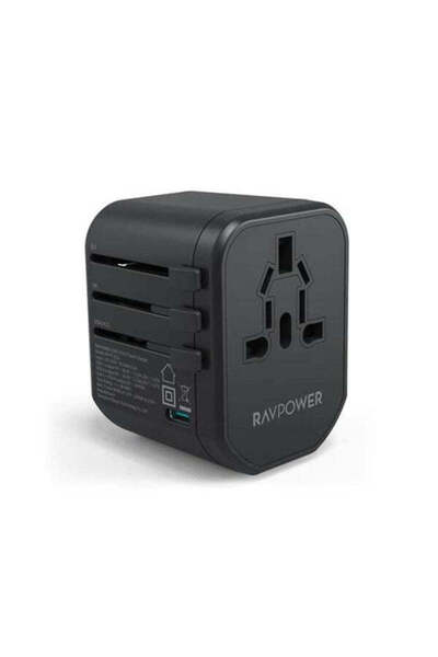 RavPower شاحن سفر RAVPower RP-PC1033 PD PIONEER بقوة 20 وات و3 منافذ باللون ا...