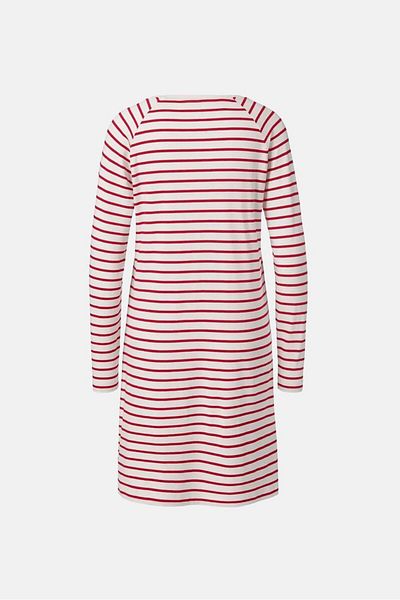 Tchibo Women Stripe Long Sleeve Night Dress, Red