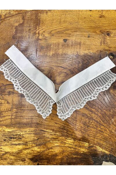 Gönülden Tasarım 40X10 CM APPLICATIE GOLIER ALB ZIRCON STONE GUPTURE