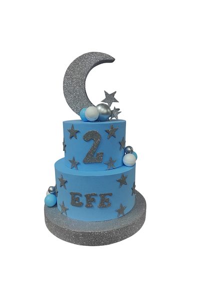 bizdenpastacılık Birthday Cake - Blue with Teddy Bear and Theme