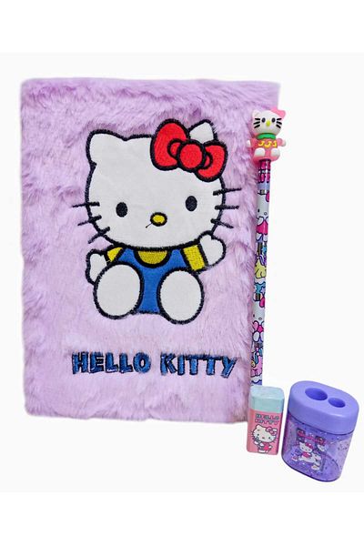 izmir yazici servis Hello Kitty Plush Fancy Memory Daily Memory Notebook with Headed Pencil Eraser Pencil Sharpener Gift