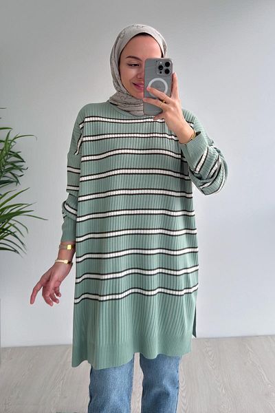 Ka Hijab Tunica Lady Hijab Knitwear - Verde