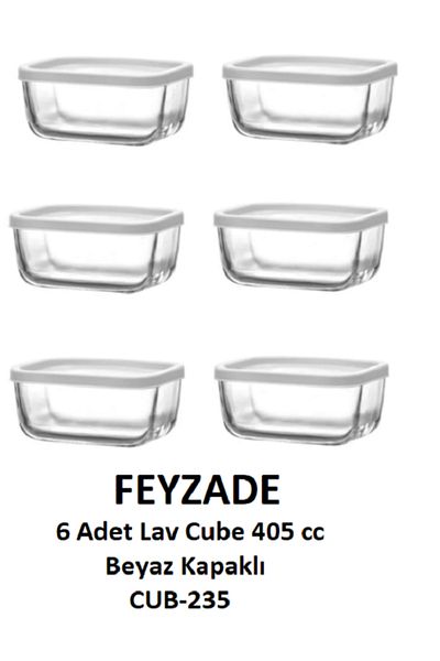 LAV Feyzade Cube Breakfast Storage Container Set 6 Pcs 405Cc (Cub-235)