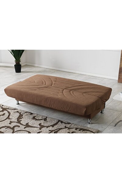 Meşe Home Smart Kılıflı Bazalı Yataklı Süngerli S Yaylı Kanepe Koltuk Çekyat Kahve