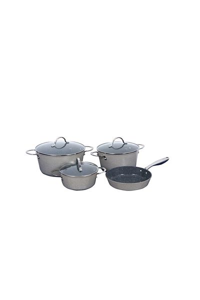 NEOFLAM Chef Master,Set7pcs,INDUCTION,Forged Aluminum,Ecolon coating,Pots20,24,28cm+Fry24cm,Warm Marble