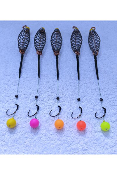 LittoCollection 5 Adet Hamur Yaylı Sazan Rig Takımı ( 14 Mm Karışık Renkli Po...