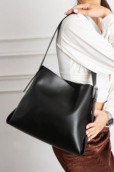 Mojeva Γυναικεία τσάντα χεριών, χεριών και ώμου Bella Black με ρυθμιζόμενη ζώνη