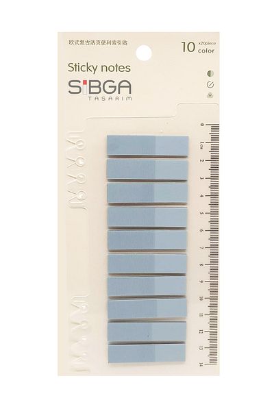 sibga tasarım Clear Blue Post-It Note Paper - 200 Sheets, Bookmark Sticker