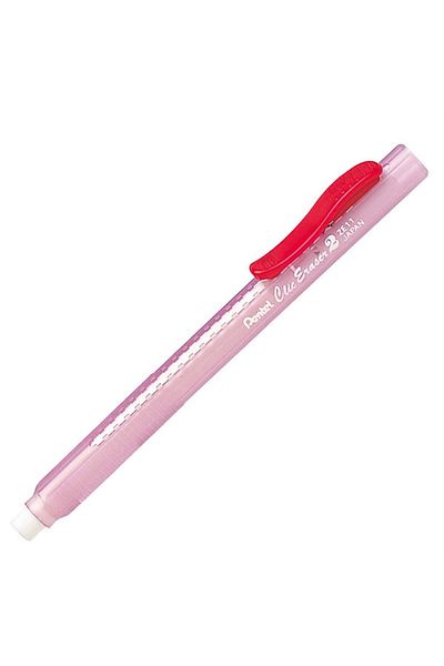 Pentel Sliding Pencil Eraser Pink Transparent Body