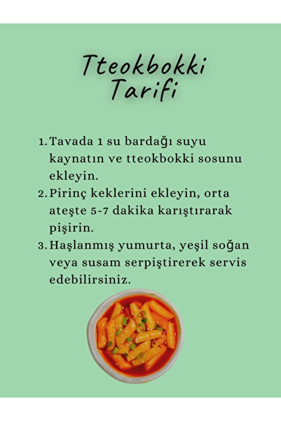 K Bap Food Sarımsaksız Soslu Tteokbokki Seti - 10 Adet Kore Pirinç Keki