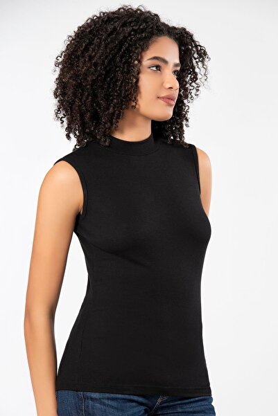 ERDEM İÇ GİYİM Weweus Black Zero Sleeve High Neck Body 2112