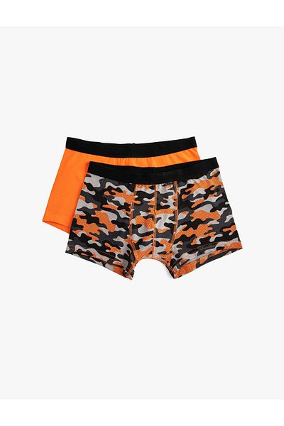 Koton Camouflage Printed 2-Piece Boxer Set Multicolor