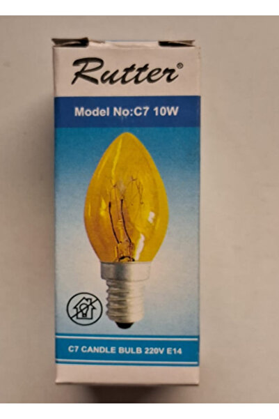 RUTTER 10W E14 DUY GECE LAMBASI, TUZ LAMBASI AMPULU  SARI 1 ADET