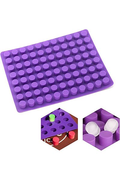 fulina Silicone Ice Ball Mold Tray, 88 Cavities Mini Round Cheese Cakes Mold