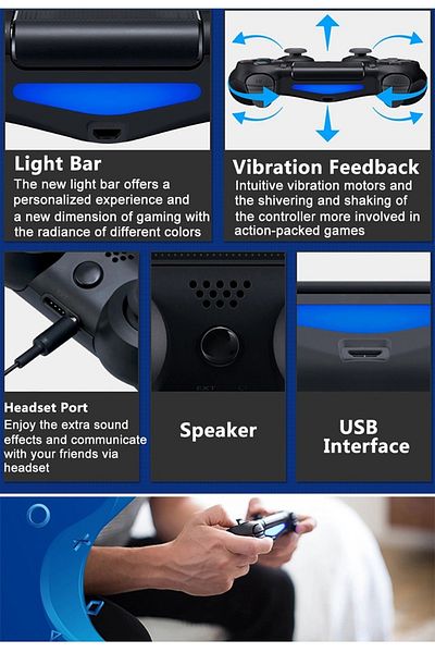 fulina DoubleShock 4 Wireless Controller For PlayStation 4