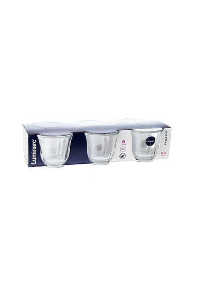 Luminarc Set of 6 Saudi coffee cups transparent glass