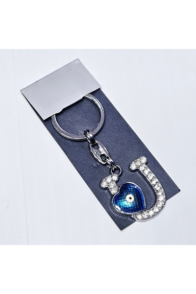 ÜNSA Anahtar سلسلة المفاتيح عين الشر مطرز حجر سلسلة المفاتيح ملحق-حرف U