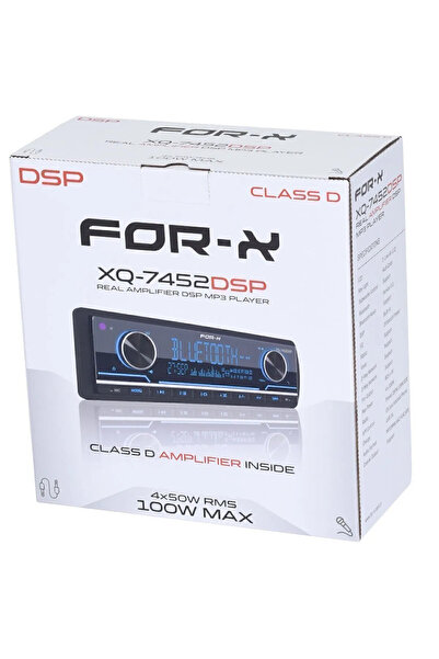 For-X XQ 7452 DSP Oto Teyp Maksimum Güç 4X100W 4 Kanal Amfi Çıkışı 4V