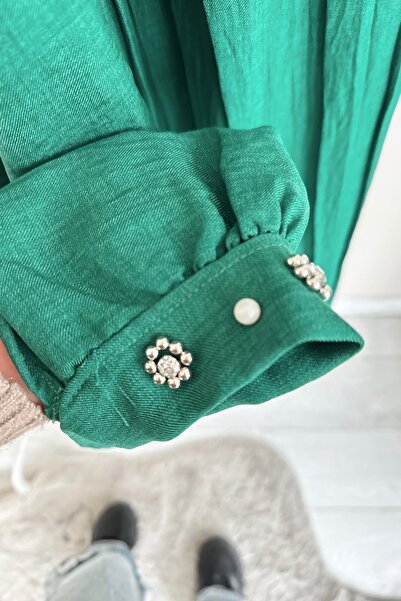 ButikMoor MO308 gallér kővel hímzett smaragd készlet