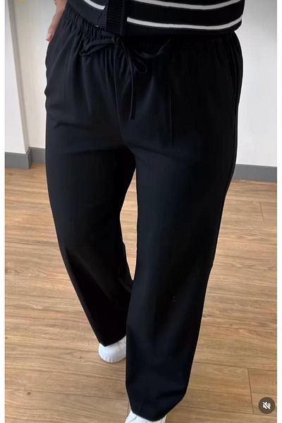 ESNOA Women's Waisted Elastic Top Line Fabric Palazzo Pants