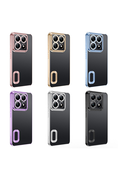 m.tk moveteck Case for Xiaomi Mi 14t Pro Case Full Camera Protection Metallic Glossy Color Edge Soft Silicone Cover with Lens