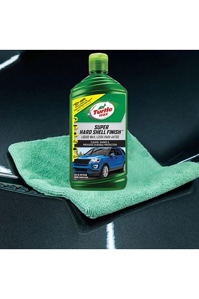 Turtle Wax Car Liquid Wax, Super Hard Shell Finish, 473ml, Durable Shine for Car/Home- Turtle Wax