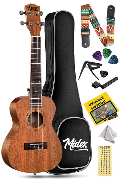 Midex Tn-26m Σετ Mahogany Tenor Ukulele (SOFTCASE CAPO METOD ΝΟΤΑ ΑΥΤΟΚΟΛΛΗΤΟ ΚΡΕΜΑΣΤΟ ΜΕΤΕΛΟ)