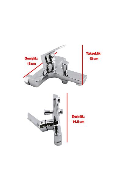 Badem10 Mars Mix Bathroom - Wall Mounted, Double Water Inlet Sink & Kitchen Shower Faucet Mixer