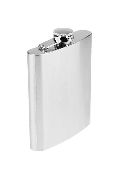 SARFEX 9 oz Silver 266ml Stainless Steel Camping Drink Flask Whisky Cognac Hip Flask