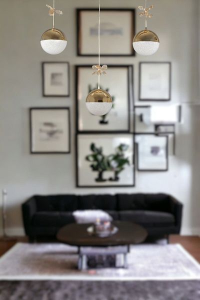 Fer Avize Berfin Modern Design Metal Cafe - Kitchen - Living Room - Gold Color 3 Row Led Chandelier