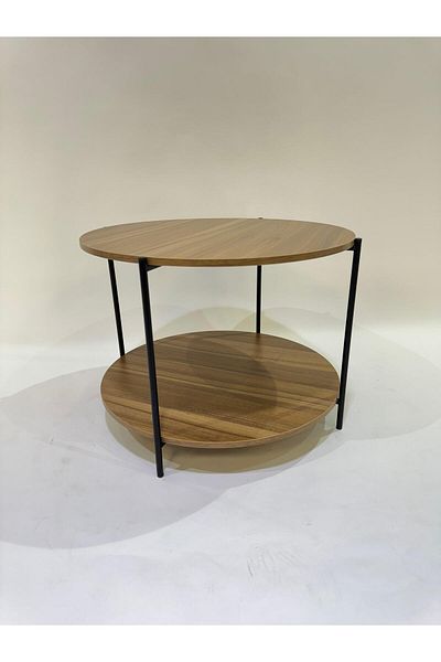 Living Elegant circular wooden table, size 80 * 35 cm