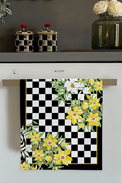 Viva Home Sarı Çiçekli Fırın Mutfak Havlusu 30x50cm