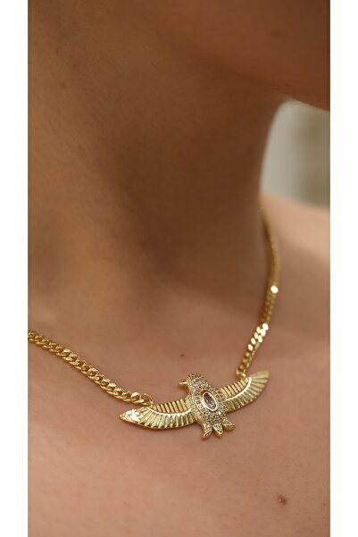 Jerie Gold İtalyan Zincir Kırlangıç Tasarım 14k Kolye