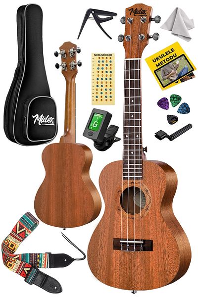 Midex Tn-26mc-st Σετ Mahogany Tenor Ukulele (SOFTCASE STAND TUNER CAPO METOD ΣΗΜΑΝΤΙΚΟ ΑΡΙΘΜΟ ΑΡΡΟΘΗΣ ΑΝΑΡΧΙΑ PENA)