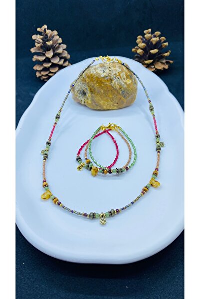 Porsuk Alternatif Handmade ethnic authentic design necklace bracelet set