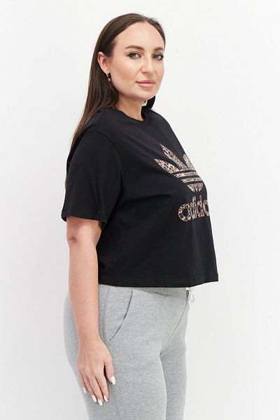 adidas Women Plus Size Short Sleeve Training T-Shirt, Black Combo