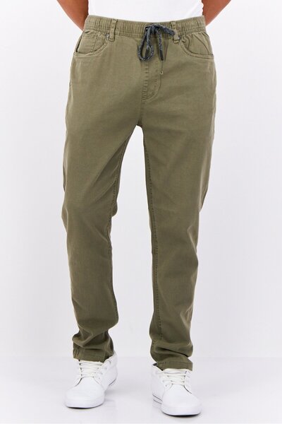 Civil Society بنطال تشينو مطاطي بقصّة Slim Fit للرجال، زيتوني