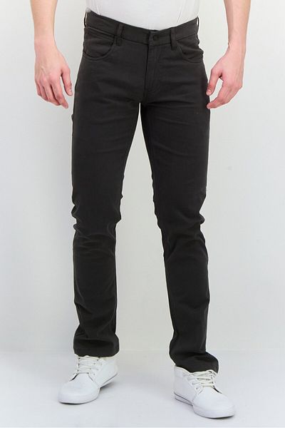 French Connection Men Regular Fit Plain Chino Pants, Dark Grey