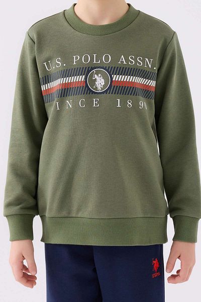 U.S. Polo Assn. Κοστούμι πόλο για αγόρια 4-15 ετών - Αδειοδοτημένο, Χακί