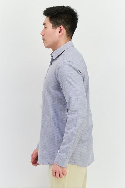 Civil Society Men Regular Fit Windowpane Pattern Long Sleeve Casual Shirts, Grey