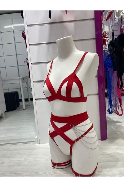 MODA Harness Chained Set Red Set