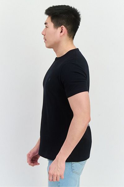 French Connection Men Crew Neck Short Sleeves Brand Logo T-shirt, Dark Navy Blue