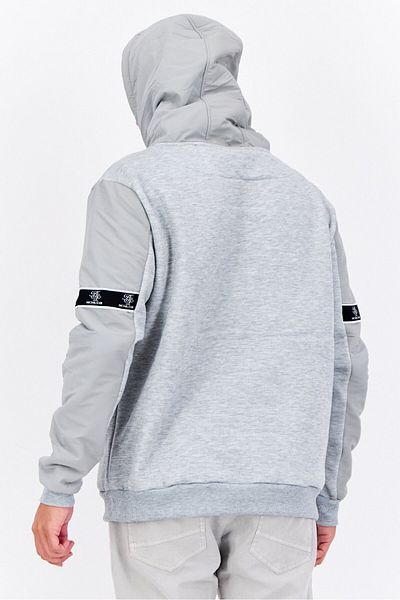 Brave Soul Men Hooded Heather Long Sleeves Sweatshirt, Light Grey