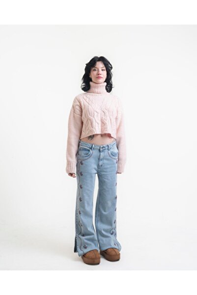 HAİHOLA Flower Slit Detail Jean