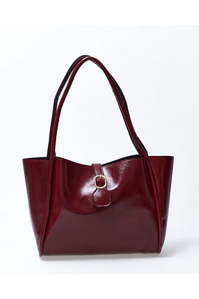 UK BAGS Ukbags Burgundy Bag Buckle Makeup Bag Detailed Stylish Design Strap Hand and Shoulder Bag