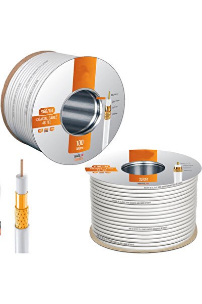 Genel Markalar Anten Kablosu Gold RG6/U4 48Tel 100mt Beyaz-yeşil