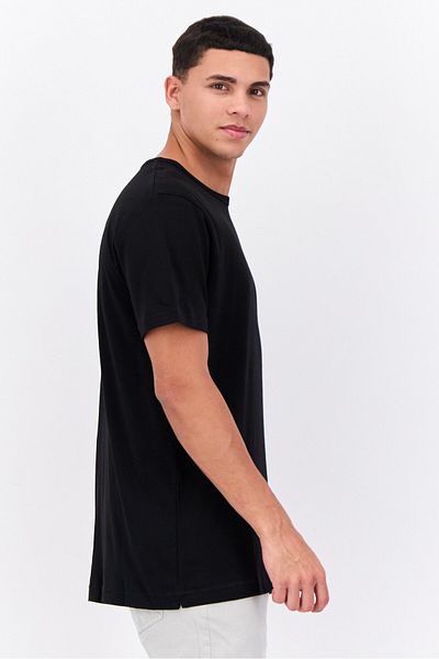 French Connection Men Crew Neck Short Sleeves Brand Logo T-shirt, Black