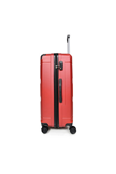 MORANO 3-Piece Unisex Morano Travel Luggage Trolley Set Red Size 28''-24''-20'' Inches.
